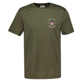 GANT Men's Print SS T-Shirt, Juniper Green, L